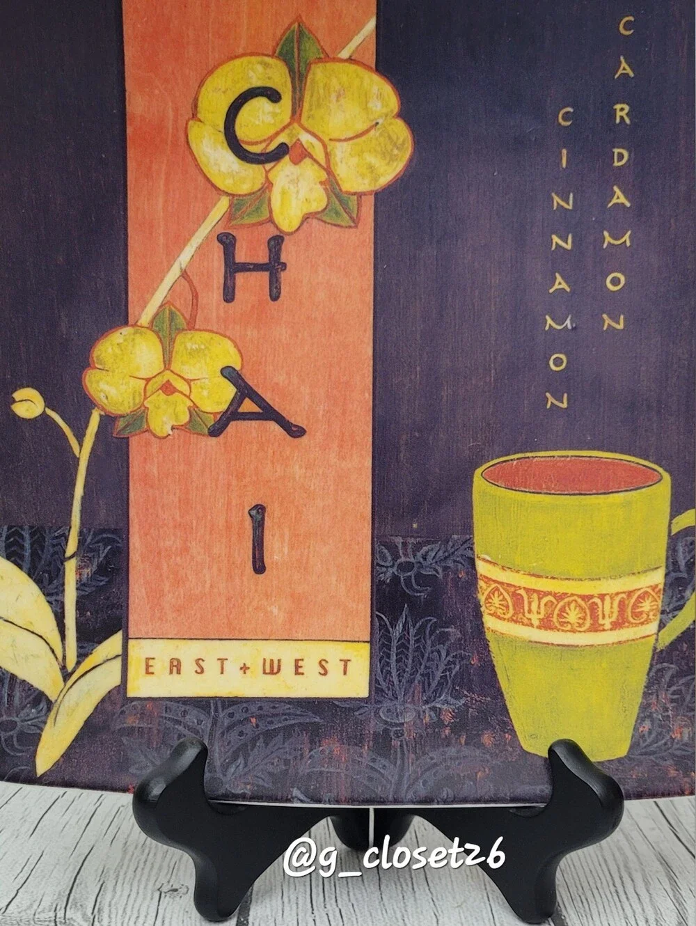 Chai East+West Cinnamon Cardamon Square Collectible Plate